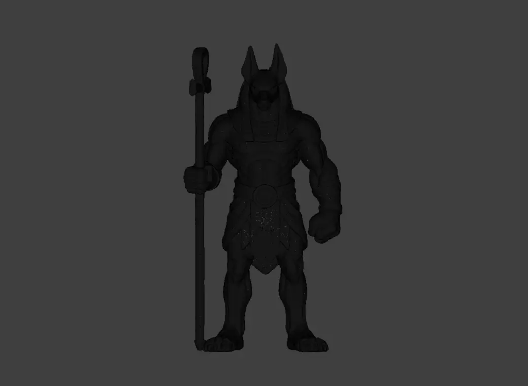 Anubis Guardian Statue 3D model_13