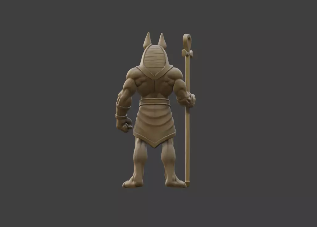 Anubis Guardian Statue 3D model_3