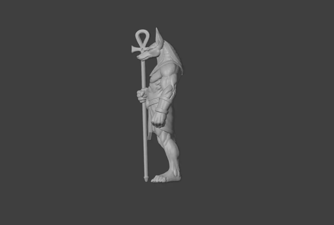 Anubis Guardian Statue 3D model_10