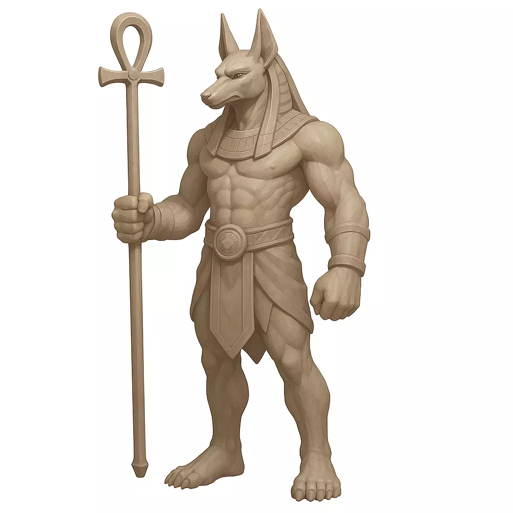 Anubis Guardian Statue 3D model_0