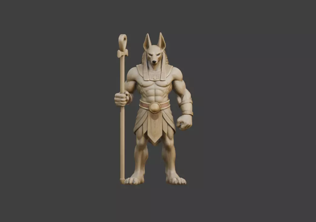 Anubis Guardian Statue 3D model_1