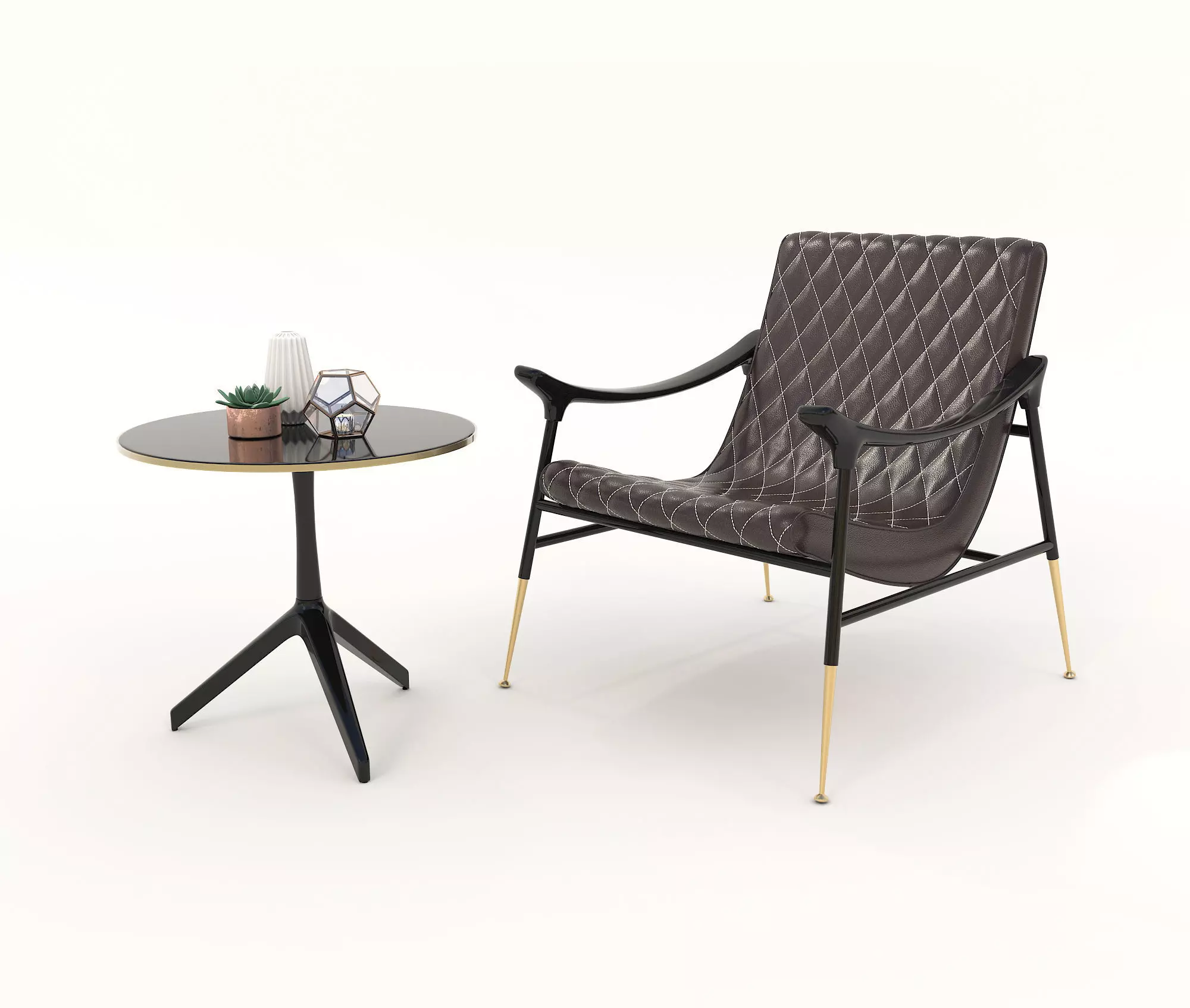 Modern Coffee Table and Armchair Set 26 3D model_0