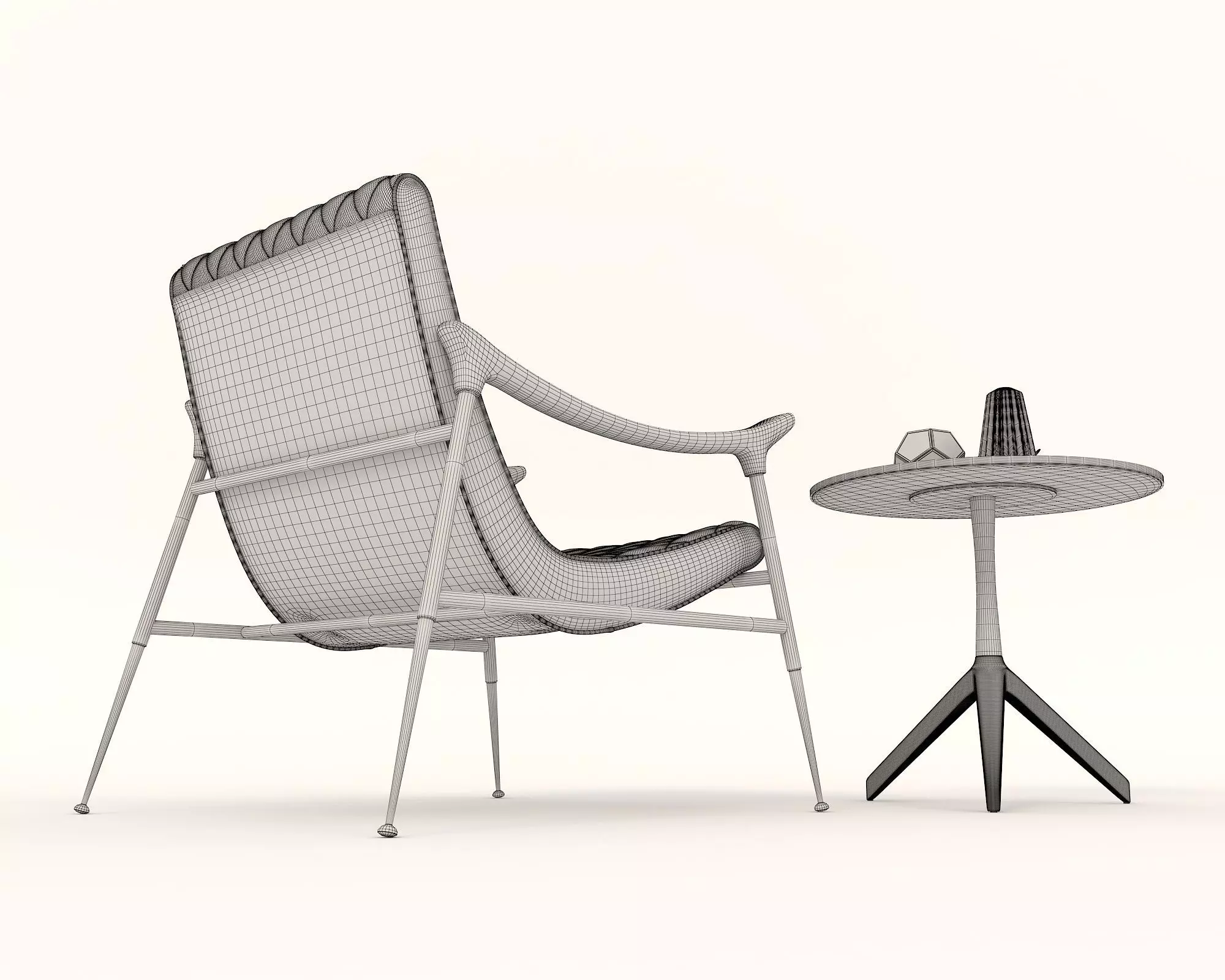 Modern Coffee Table and Armchair Set 26 3D model_9