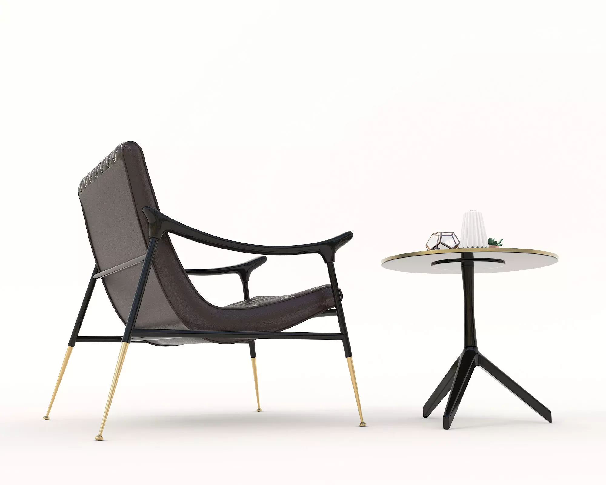 Modern Coffee Table and Armchair Set 26 3D model_5