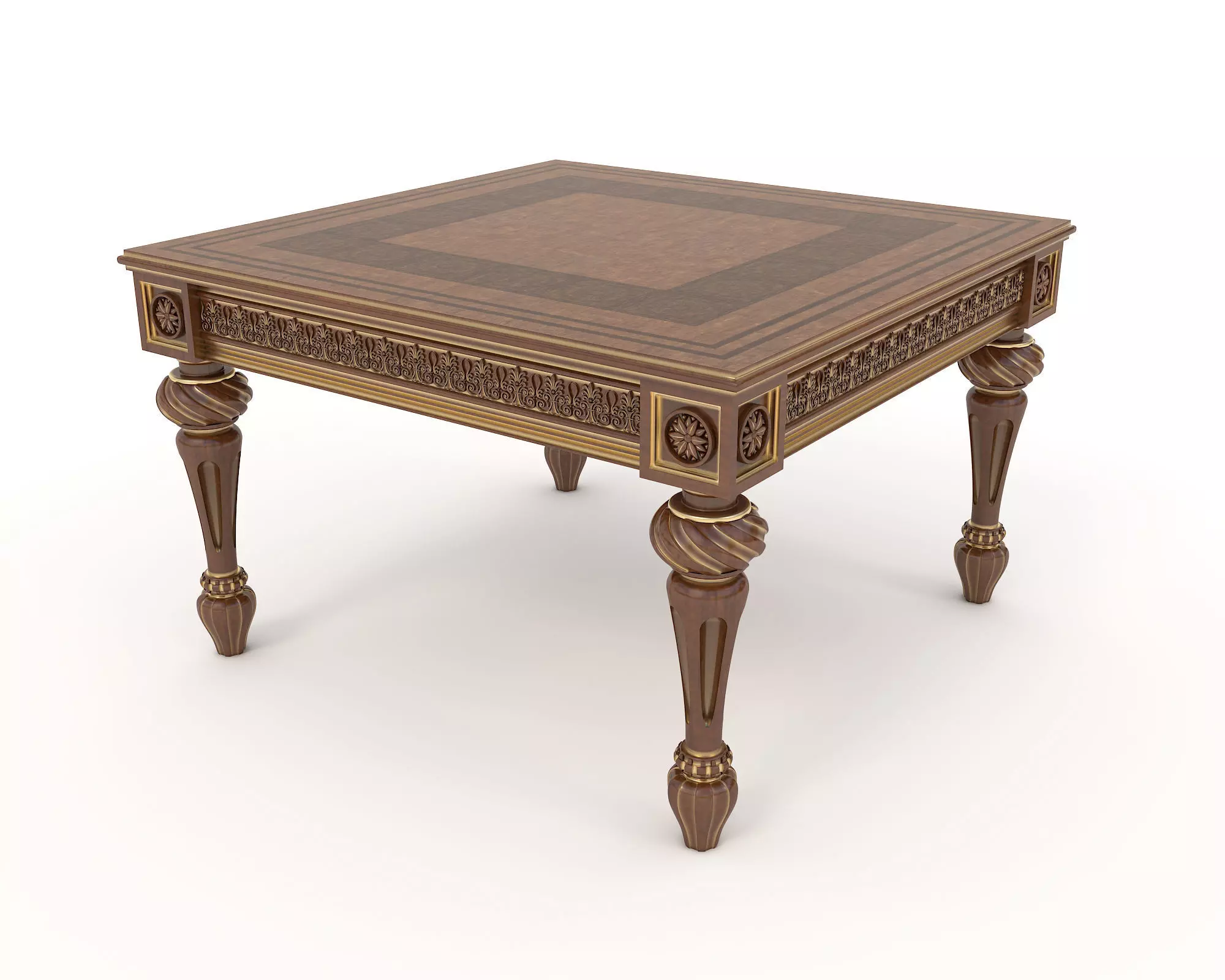 Classic European Style Coffee Table and Armchair 9 3D model_8