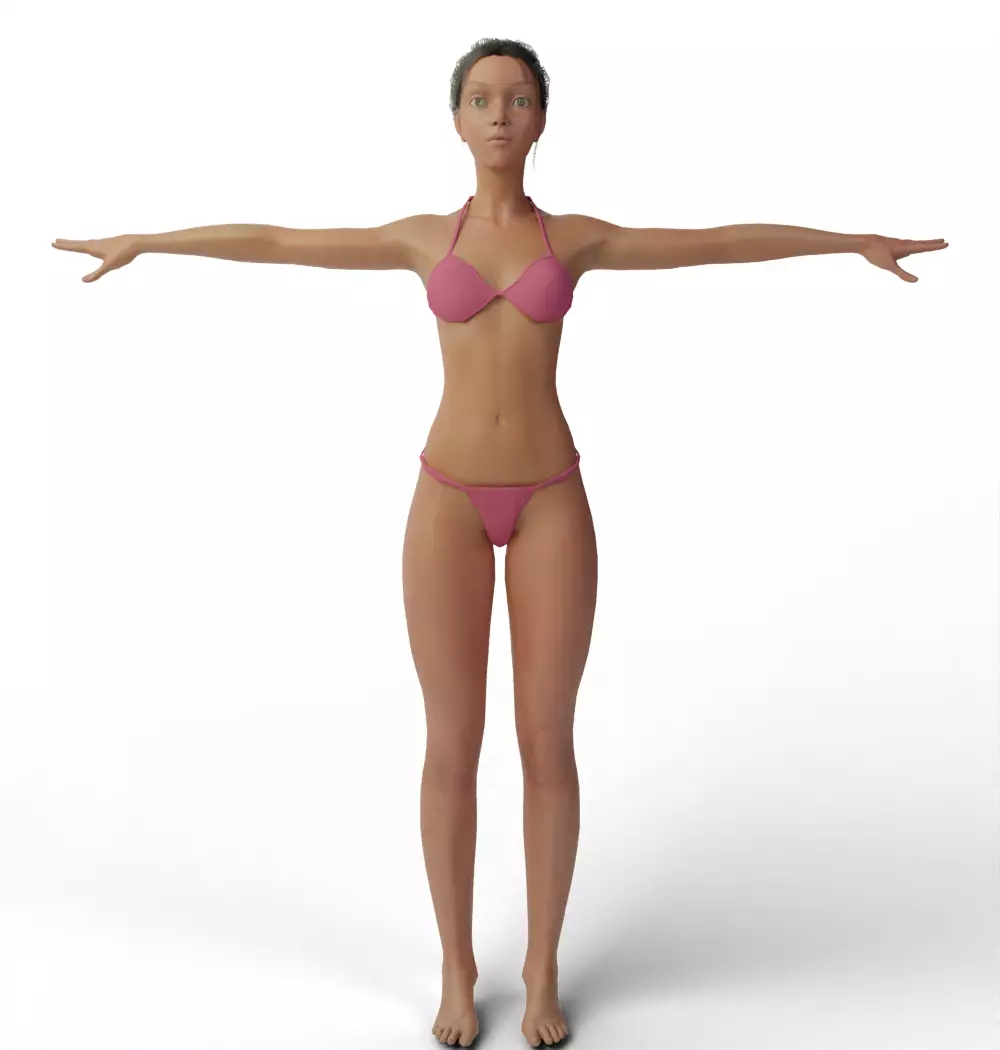 Bikini Female Base Model 3D model_0