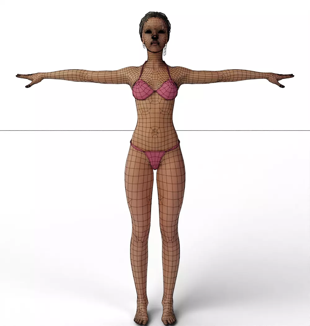 Bikini Female Base Model 3D model_3
