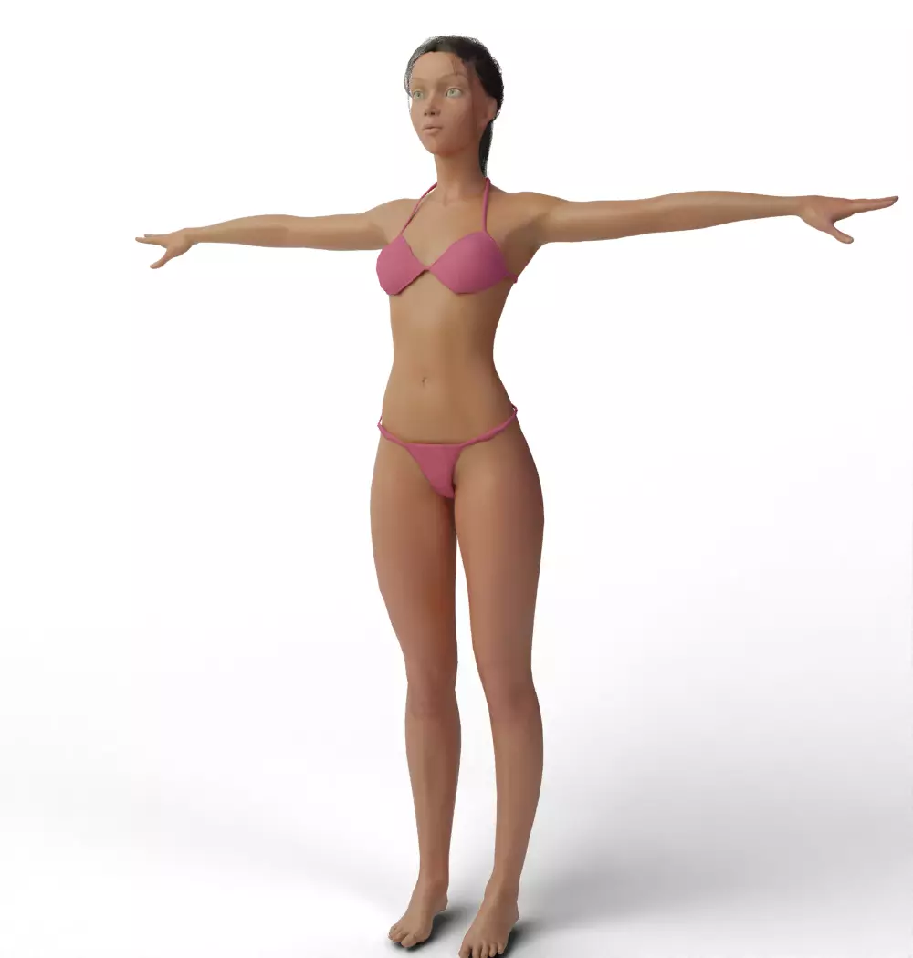 Bikini Female Base Model 3D model_4