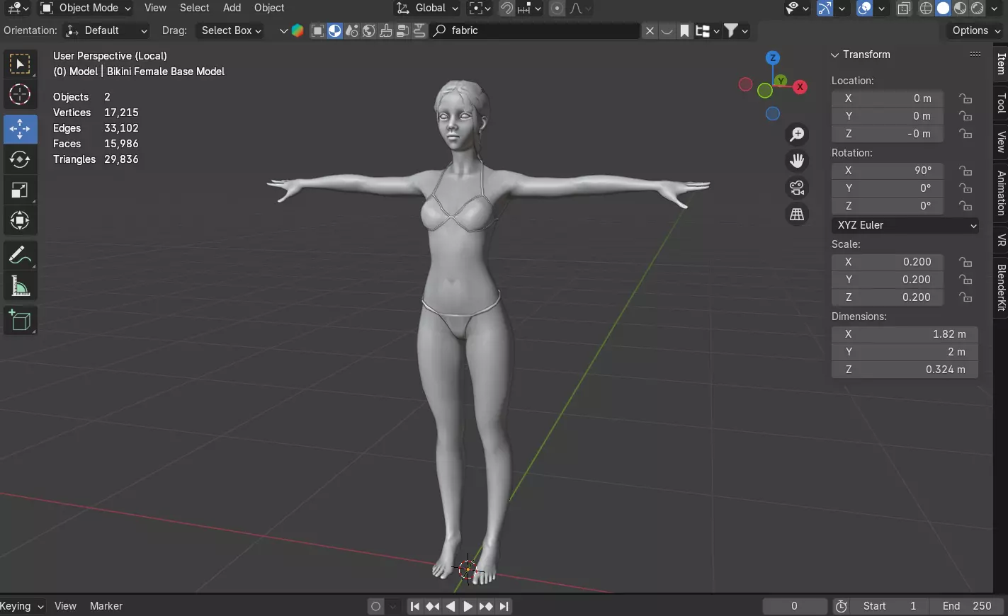 Bikini Female Base Model 3D model_20
