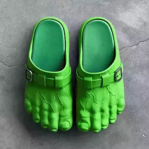 Green Hulk Foot Clogs shoes Props Second Life toy
