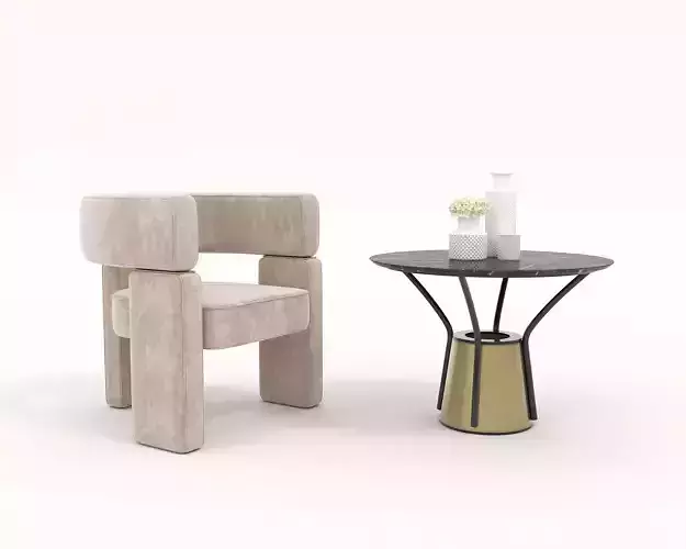 Modern Coffee Table and Armchair Set 29