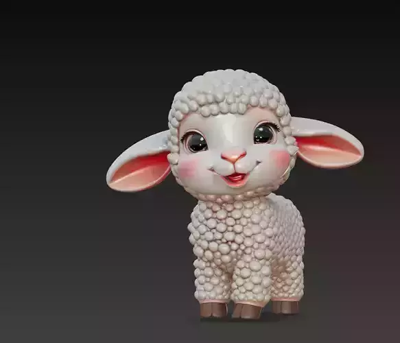 Cute Lamb - Stylized Cartoon Animal 3D Model