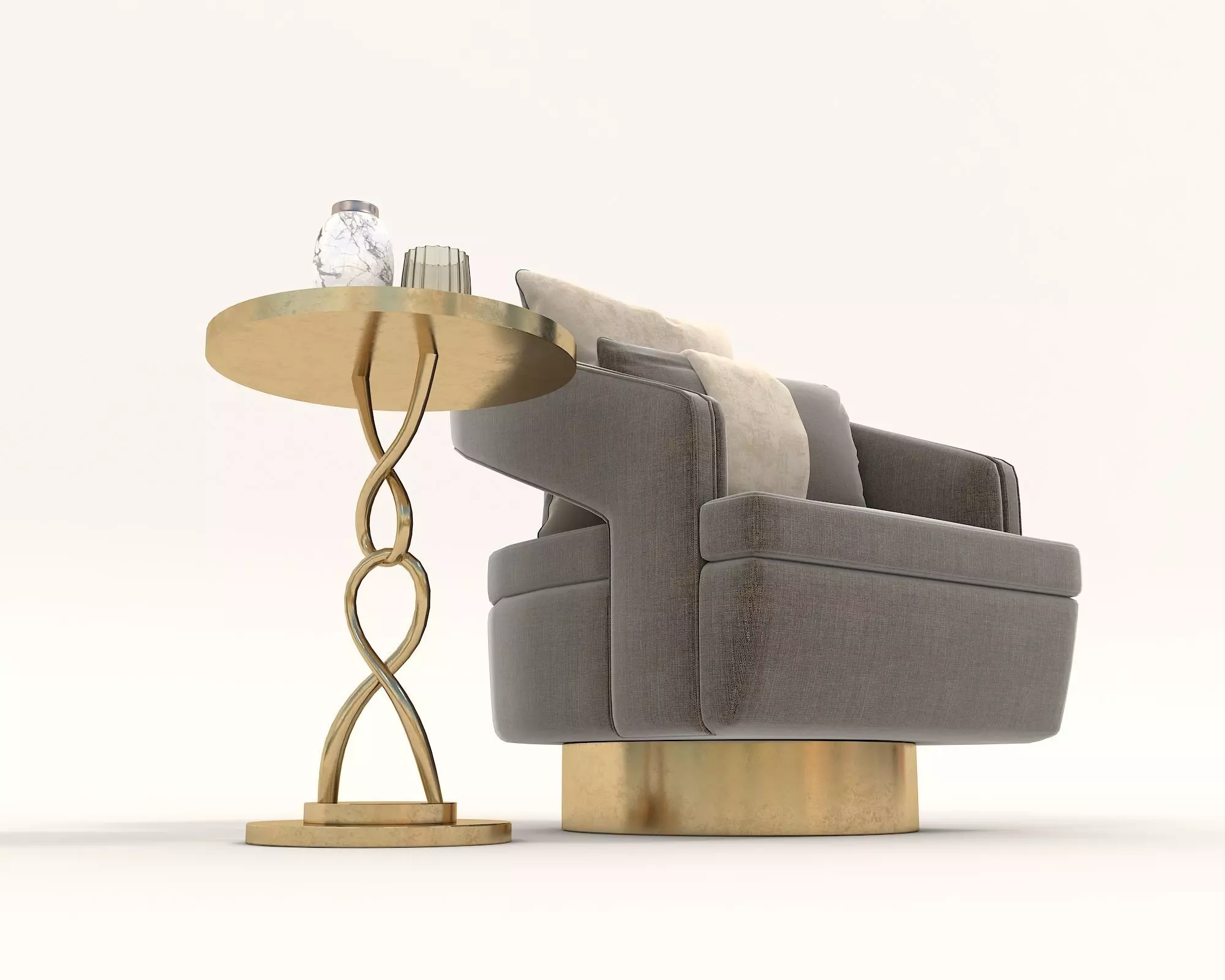 Modern Coffee Table and Armchair Set 30 3D model_3