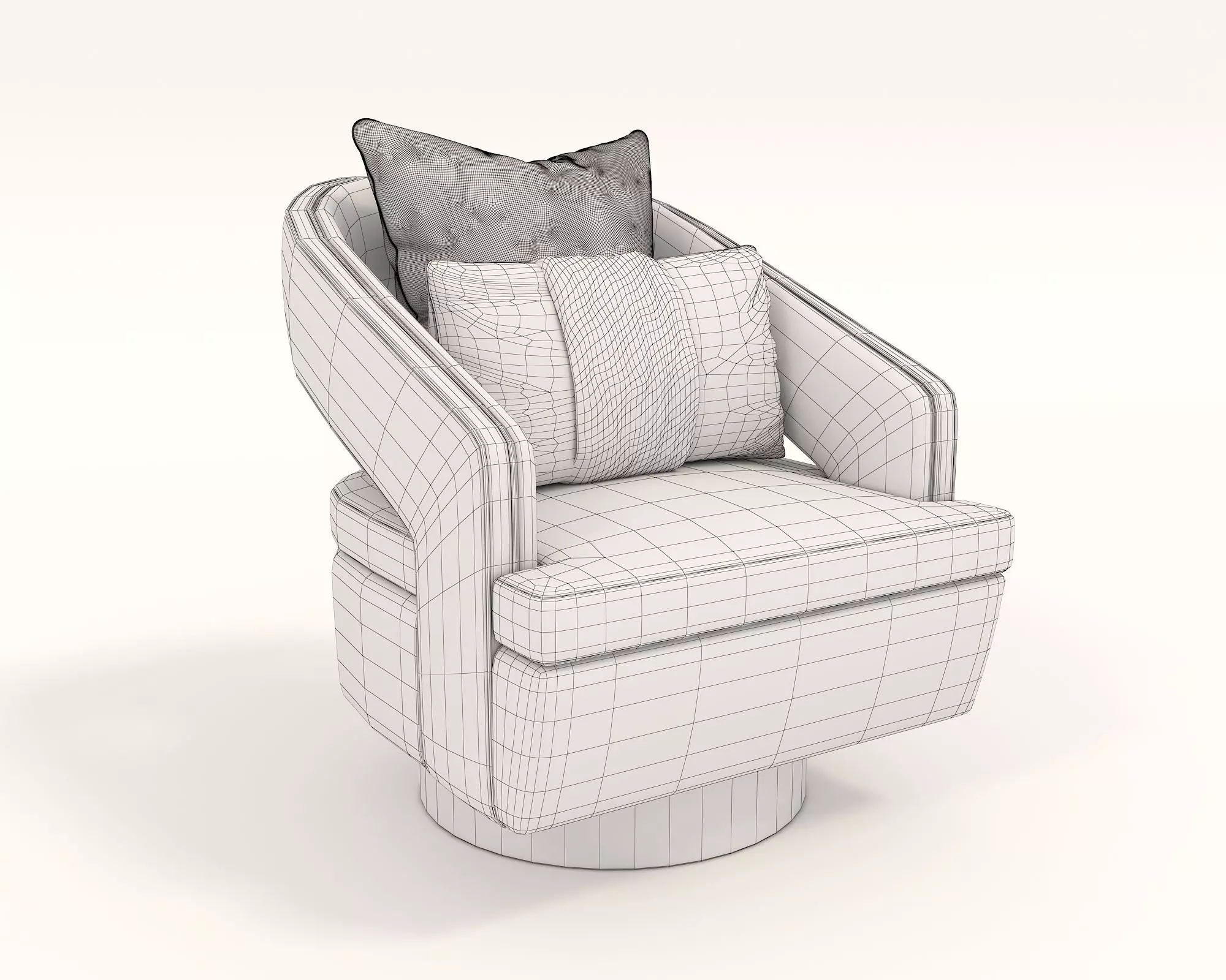 Modern Coffee Table and Armchair Set 30 3D model_7