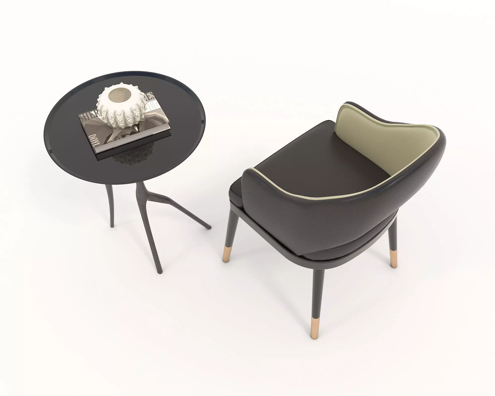 Modern Coffee Table and Chair 2 3D model_3