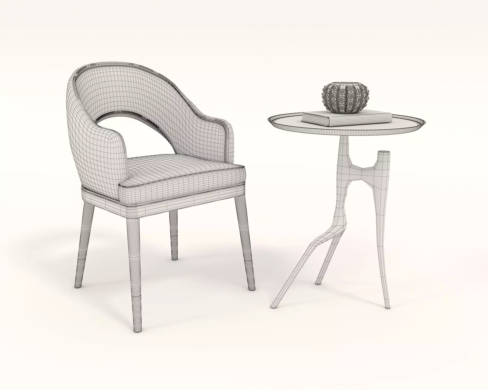 Modern Coffee Table and Chair 2 3D model_7