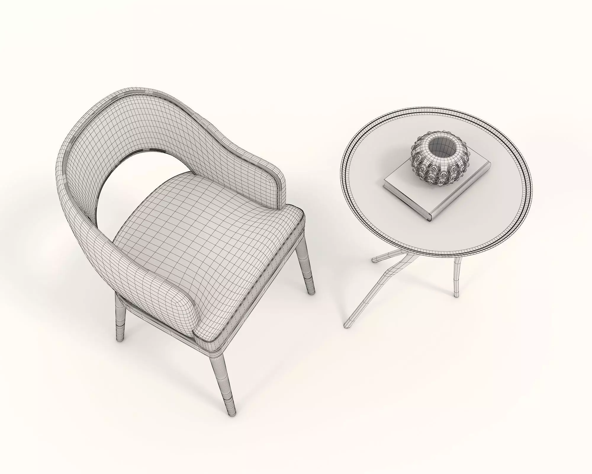 Modern Coffee Table and Chair 2 3D model_8