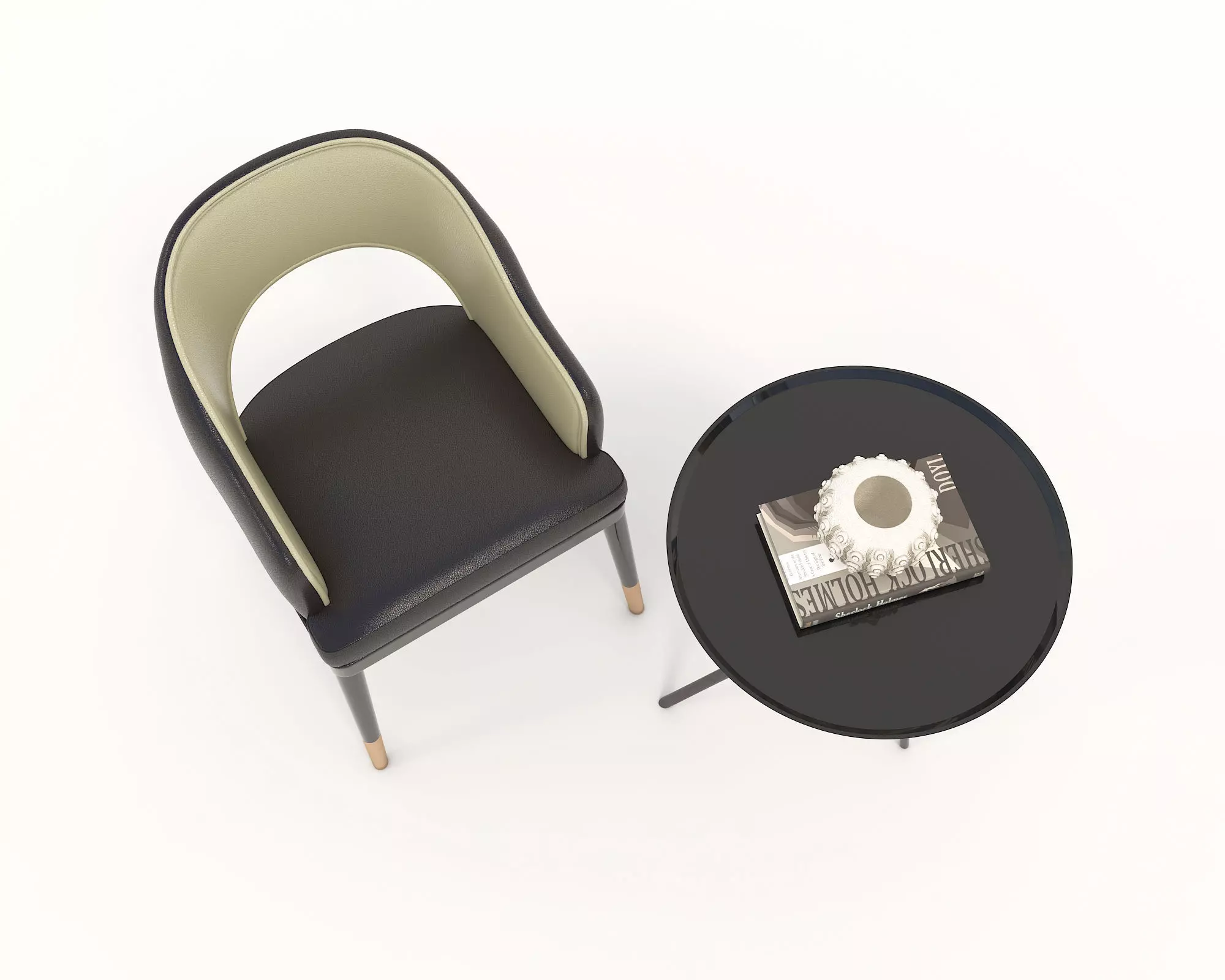 Modern Coffee Table and Chair 2 3D model_2