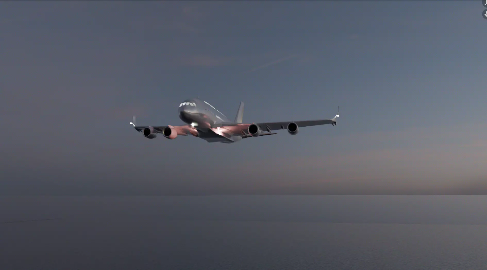 A380 plane Low-poly 3D model_2