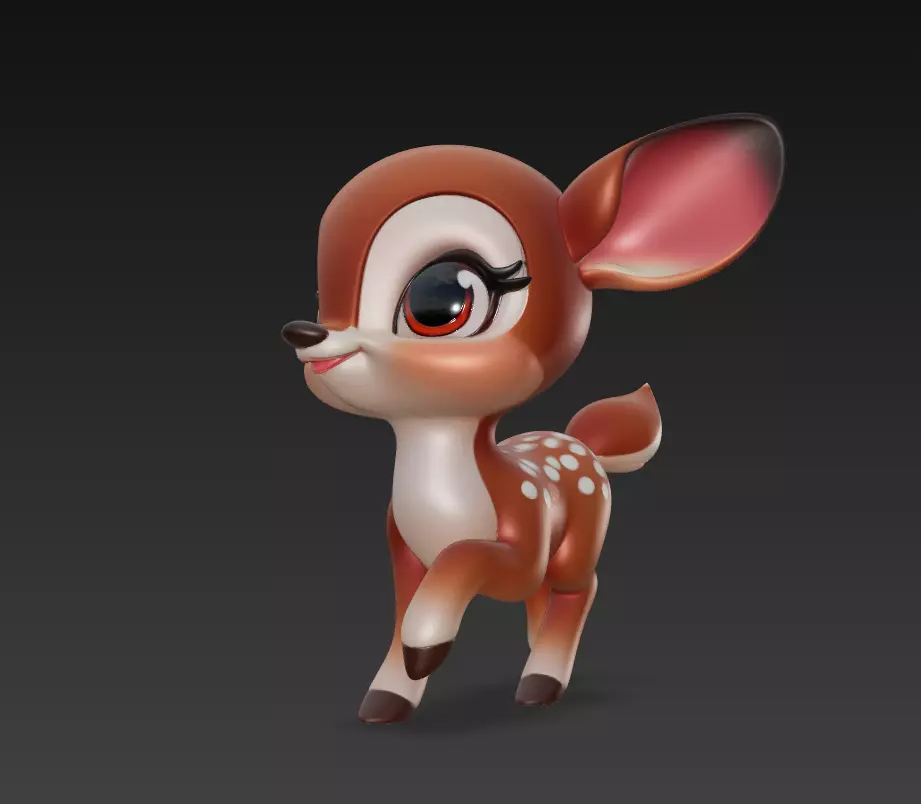 Cute Deer - Stylized Cartoon Forest Animal 3D Model 3D print model_0