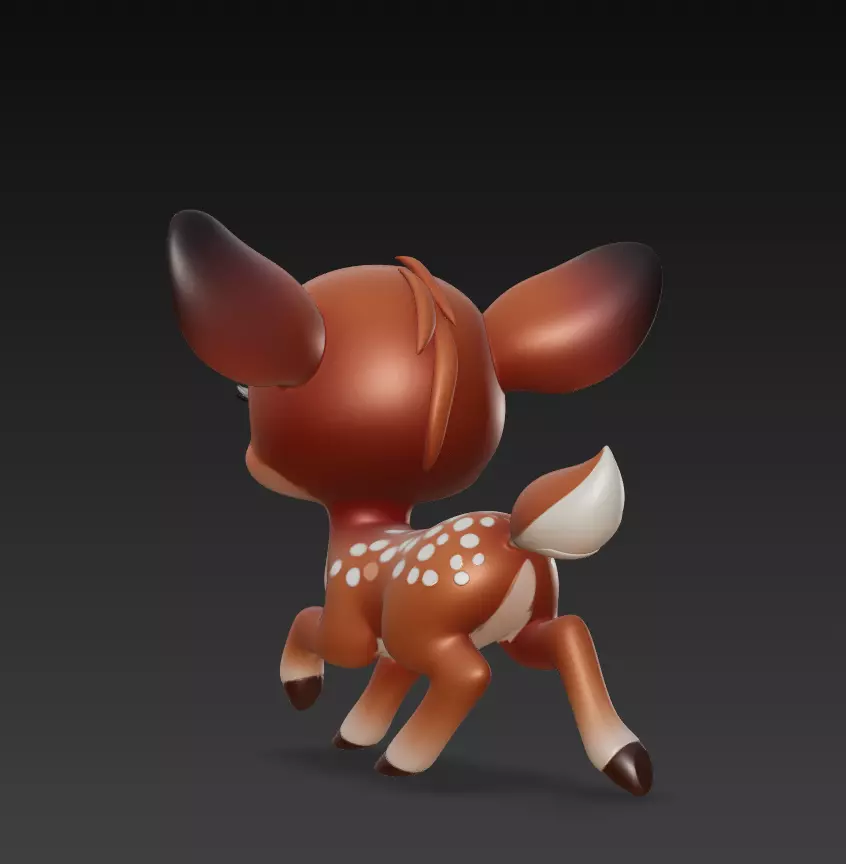 Cute Deer - Stylized Cartoon Forest Animal 3D Model 3D print model_4
