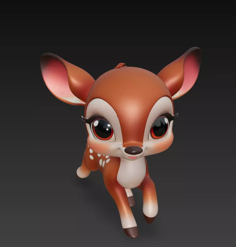 Cute Deer - Stylized Cartoon Forest Animal 3D Model 3D print model_2