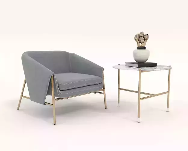 Modern Coffee Table and Armchair Set 32