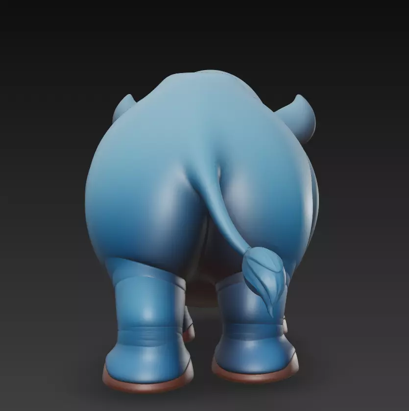 Rhino - Stylized Cartoon Animal 3D Model 3D print model_5
