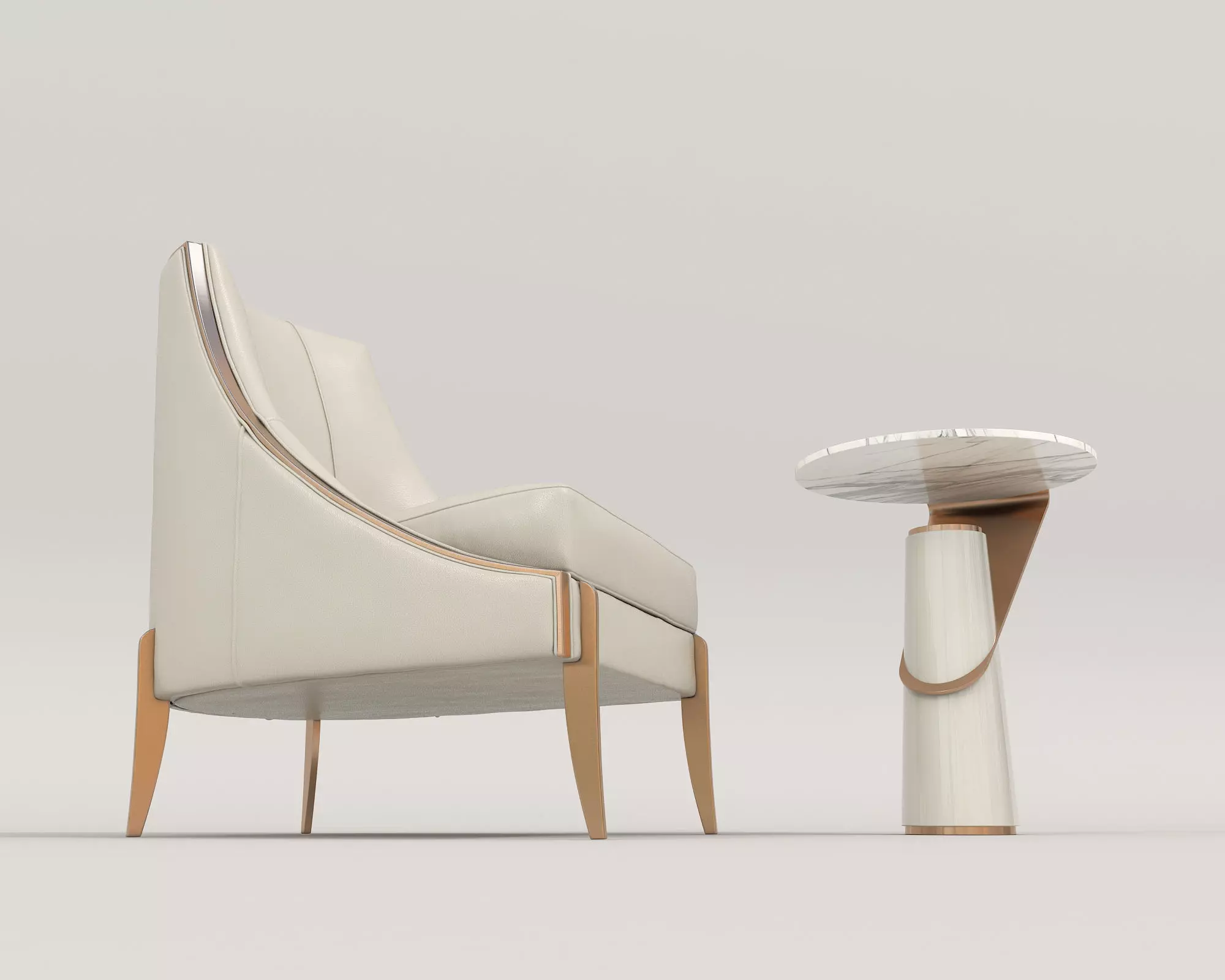 Modern Coffee Table and Armchair Set 34 3D model_3