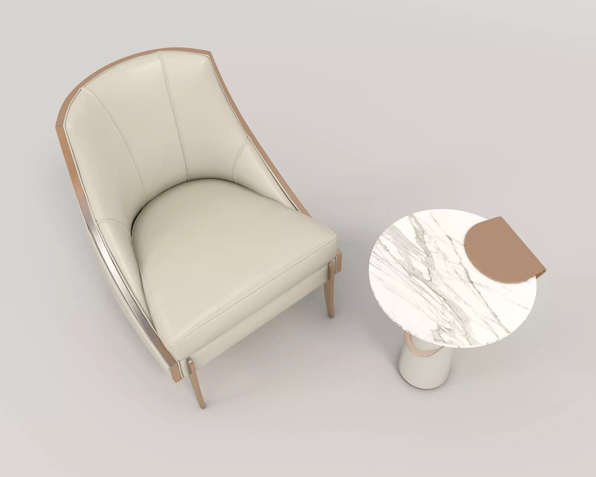 Modern Coffee Table and Armchair Set 34 3D model_1