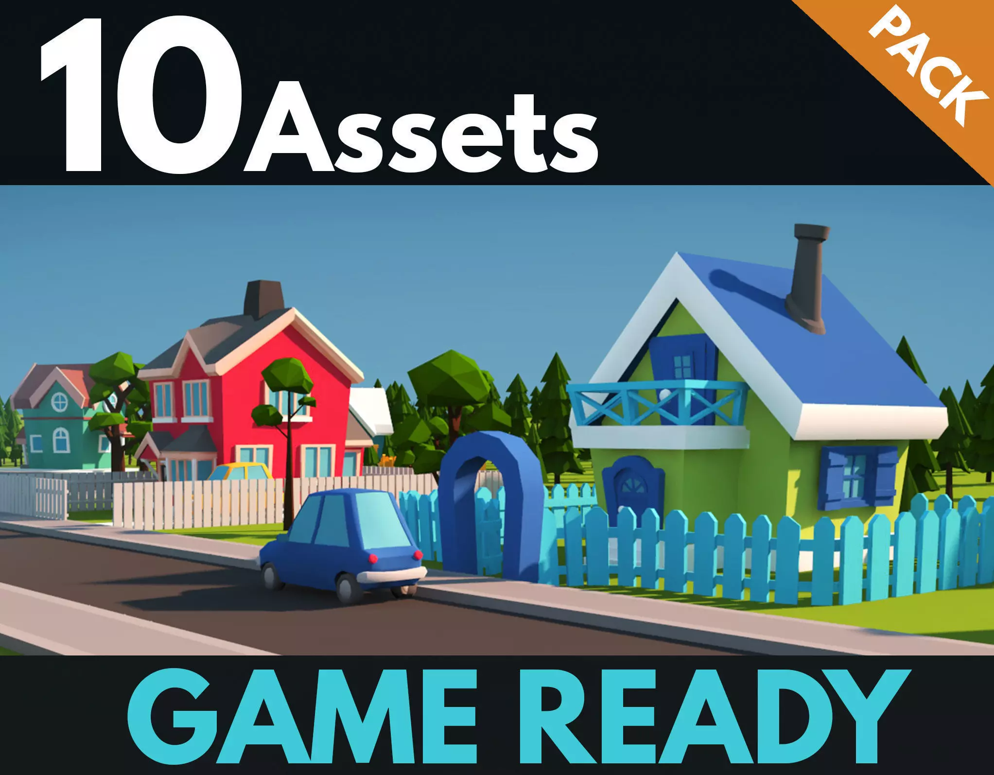Houses - Toon Low-poly 3D model