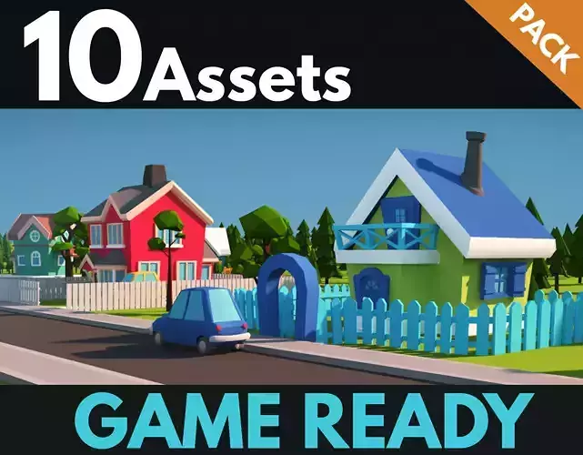 Houses - Toon Low-poly 3D model