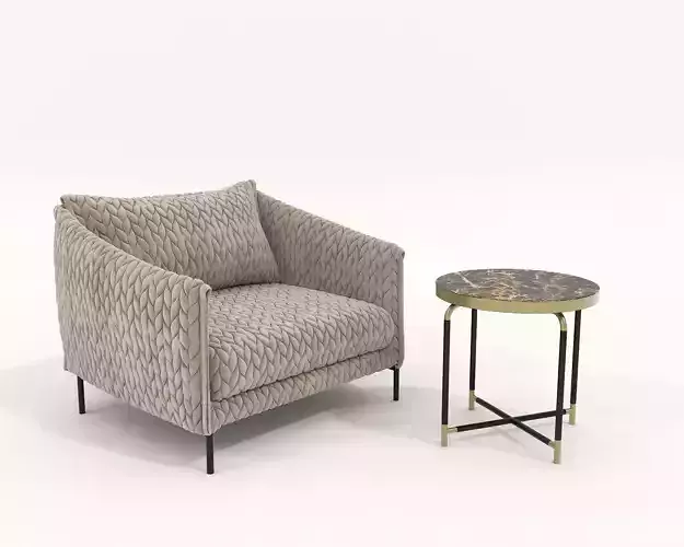 Modern Coffee Table and Armchair Set 35