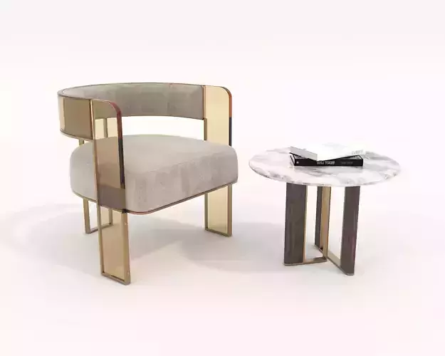 Modern Coffee Table and Armchair Set 36