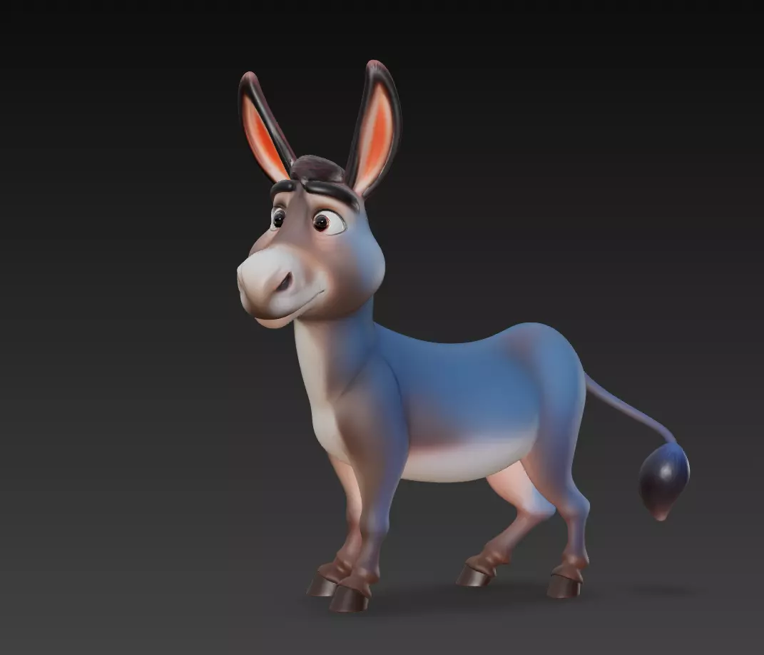 Cheerful Donkey - Stylized Cartoon Animal 3D Model 3D print model_2