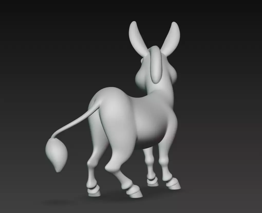Cheerful Donkey - Stylized Cartoon Animal 3D Model 3D print model_9