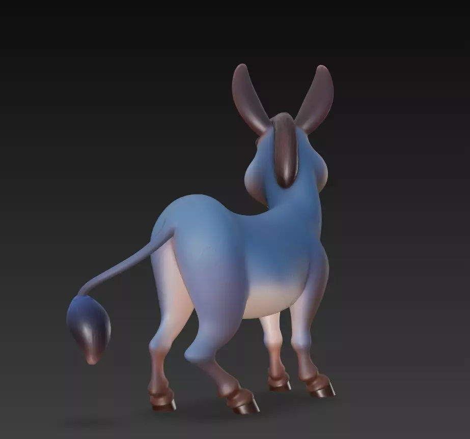Cheerful Donkey - Stylized Cartoon Animal 3D Model 3D print model_4