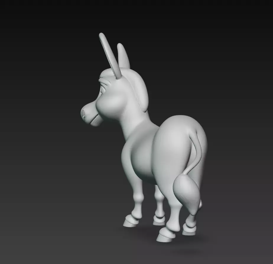 Cheerful Donkey - Stylized Cartoon Animal 3D Model 3D print model_8