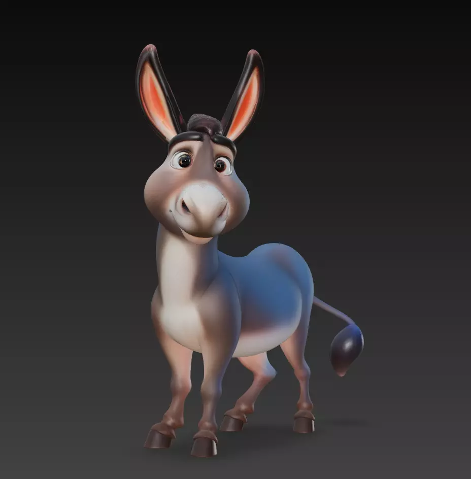 Cheerful Donkey - Stylized Cartoon Animal 3D Model 3D print model_0