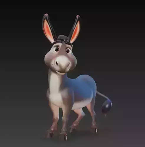 Cheerful Donkey - Stylized Cartoon Animal 3D Model
