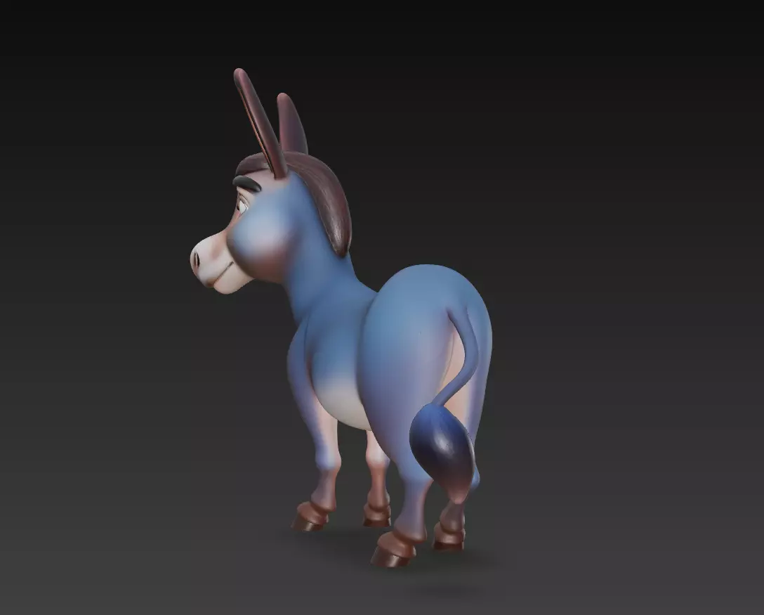 Cheerful Donkey - Stylized Cartoon Animal 3D Model 3D print model_3