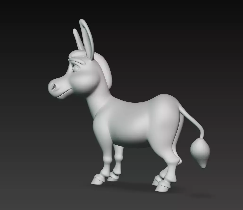 Cheerful Donkey - Stylized Cartoon Animal 3D Model 3D print model_7