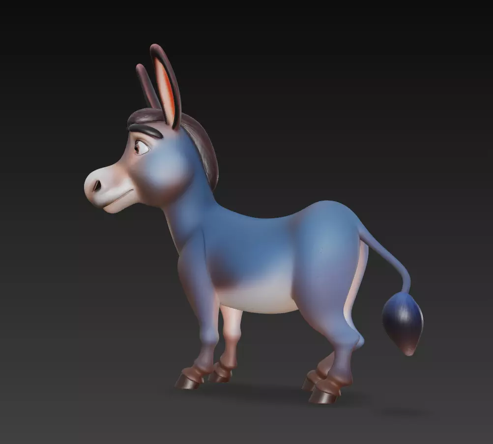 Cheerful Donkey - Stylized Cartoon Animal 3D Model 3D print model_1