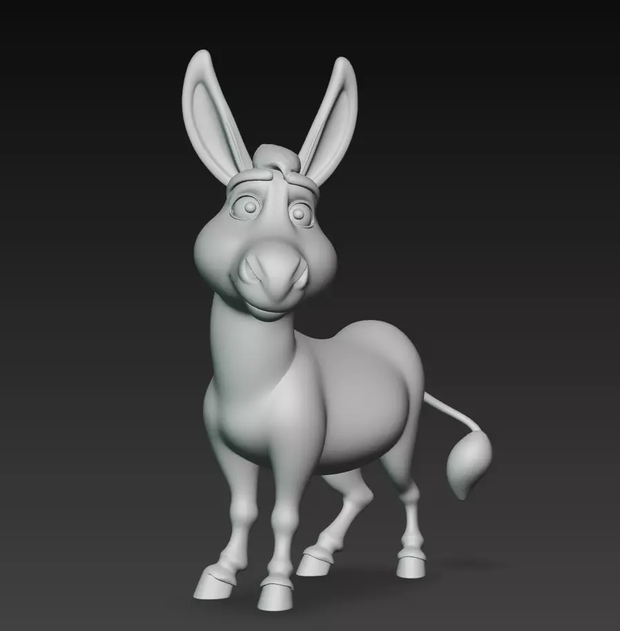 Cheerful Donkey - Stylized Cartoon Animal 3D Model 3D print model_5