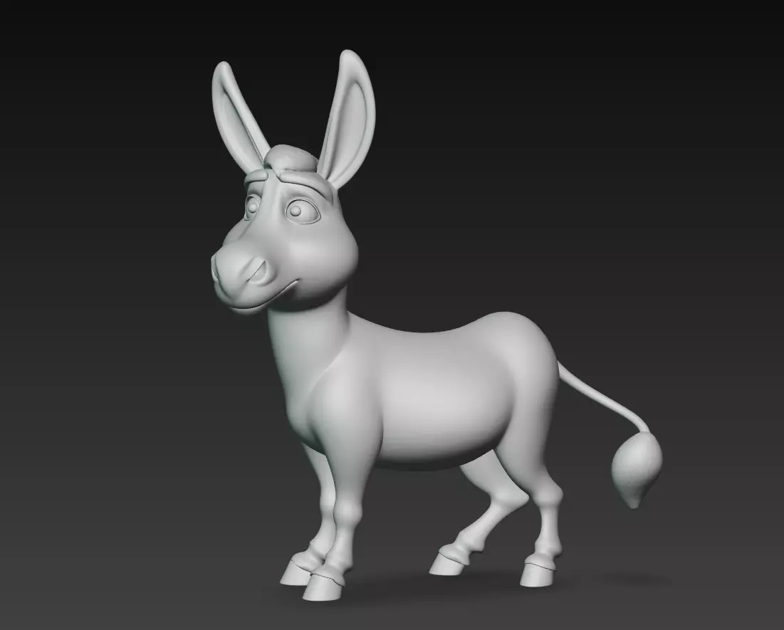 Cheerful Donkey - Stylized Cartoon Animal 3D Model 3D print model_6