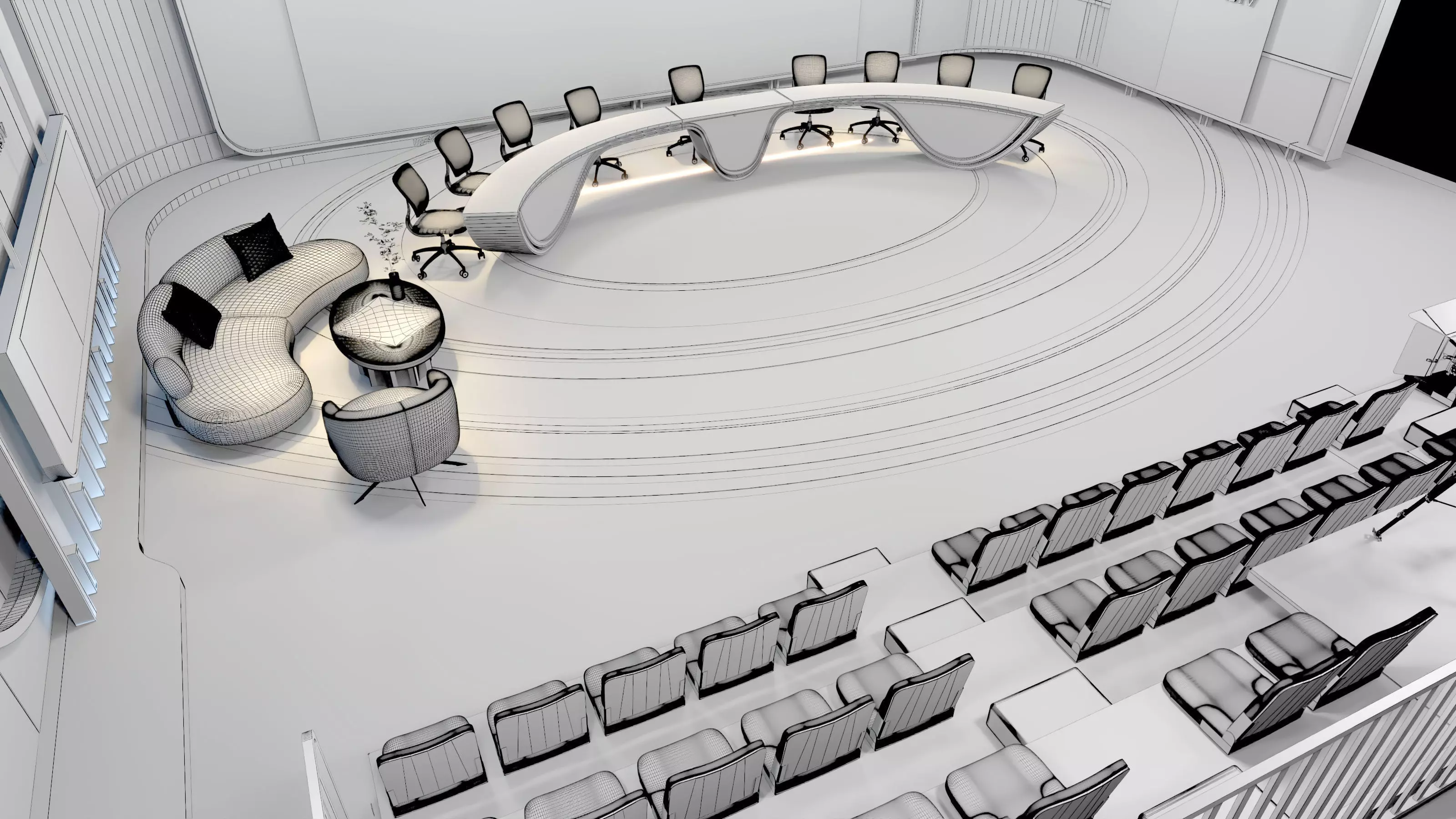 Virtual Broadcast Studio Low-poly 3D model_20