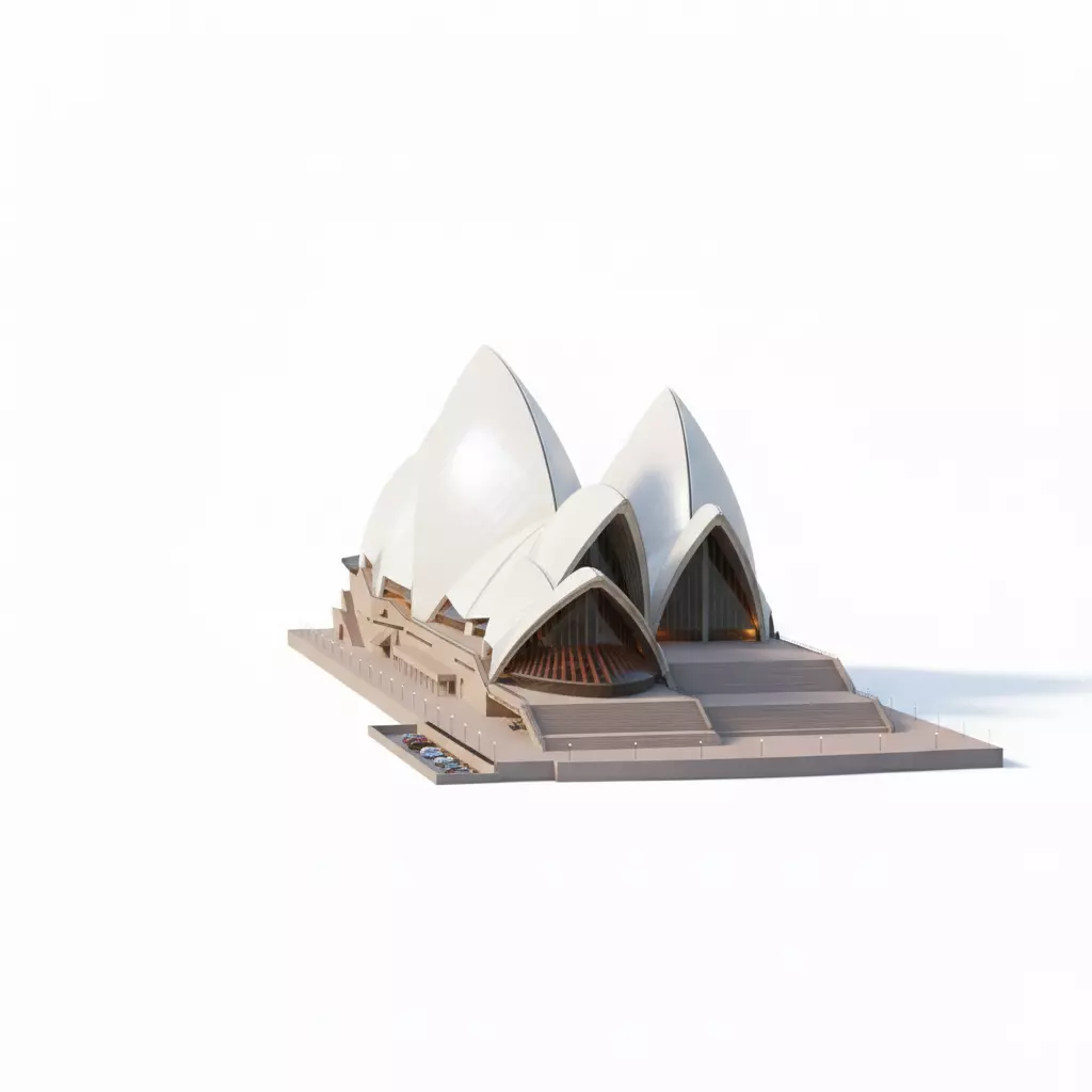 Sydney Opera House Architectural Model Low-poly 3D model_2