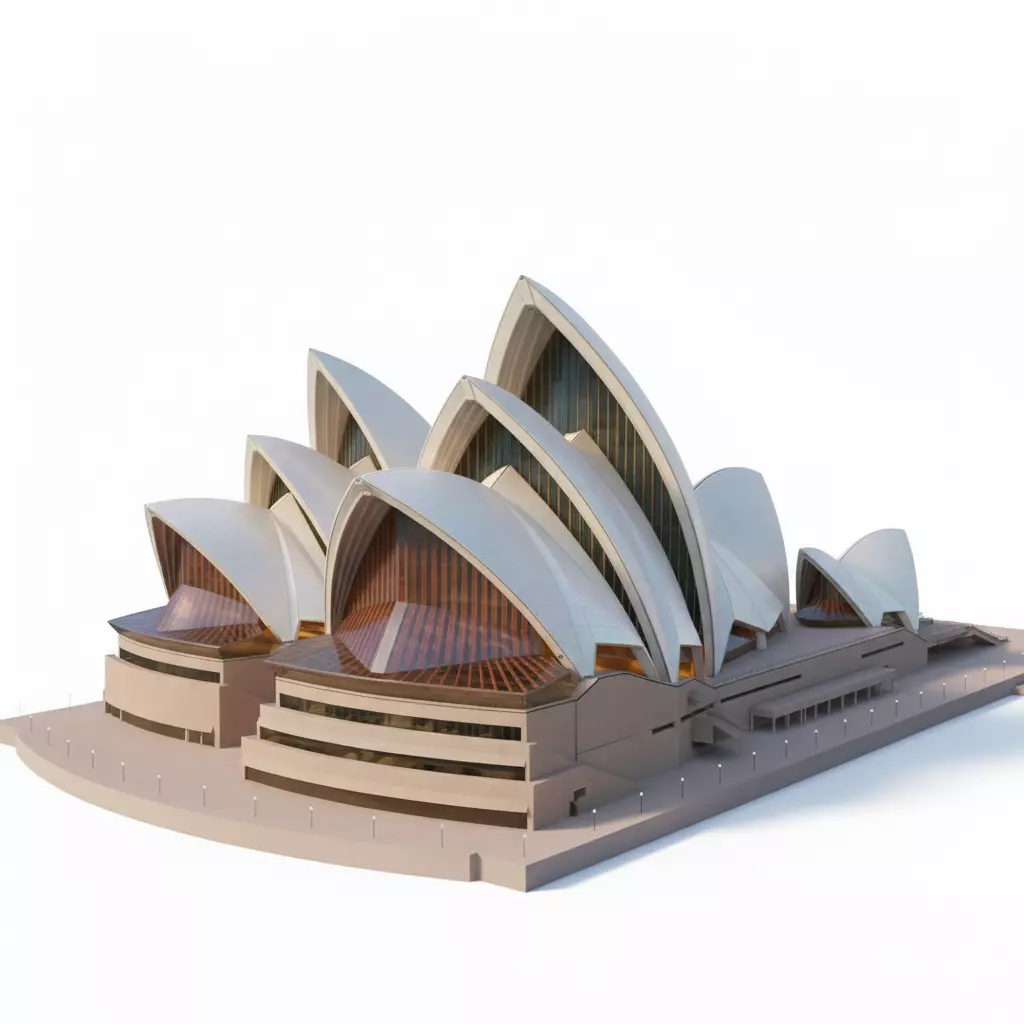 Sydney Opera House Architectural Model Low-poly 3D model_3
