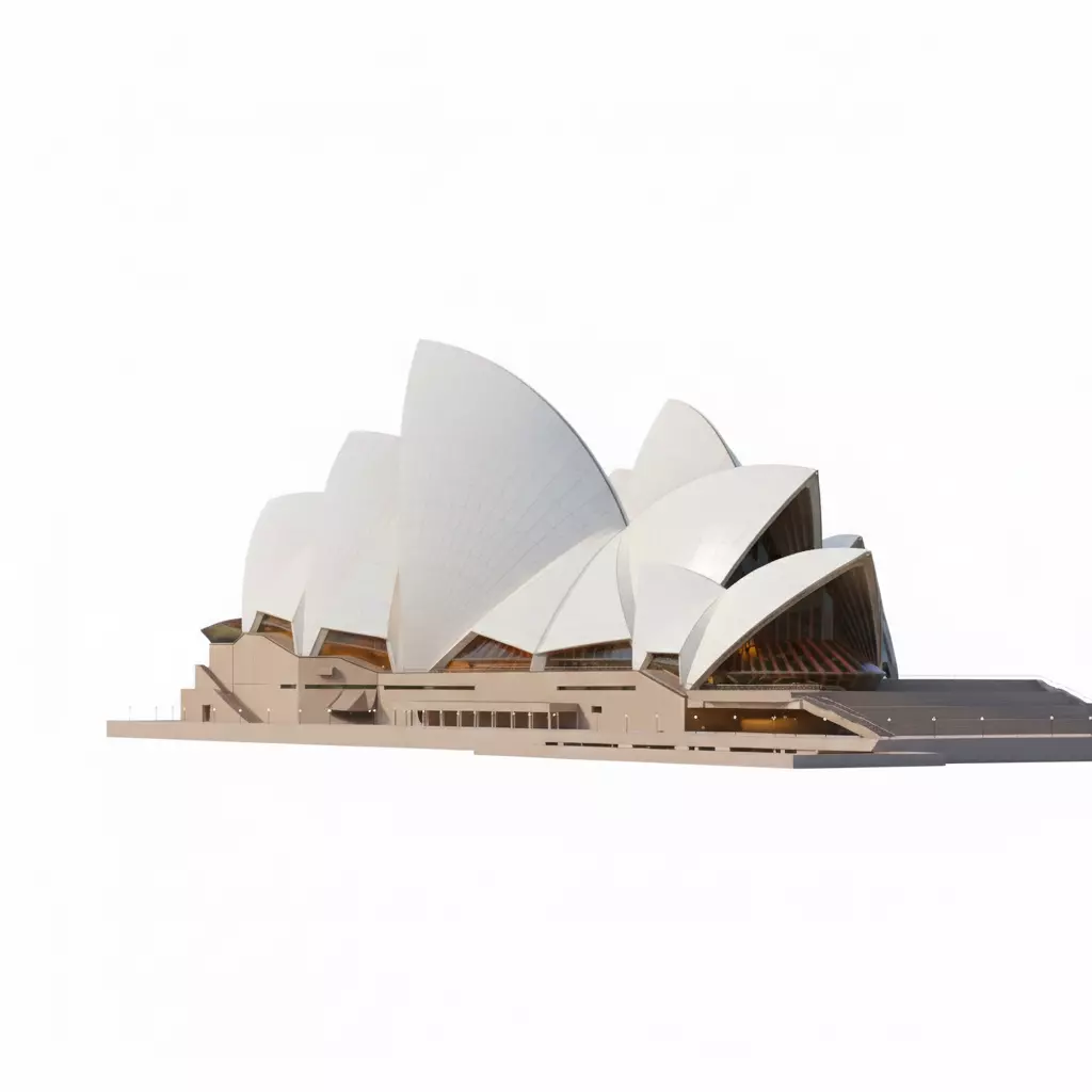 Sydney Opera House Architectural Model Low-poly 3D model_1