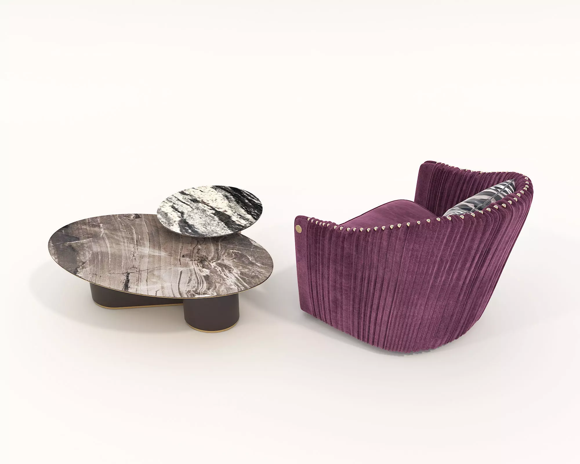 Modern Coffee Table and Armchair Set 39 3D model_3